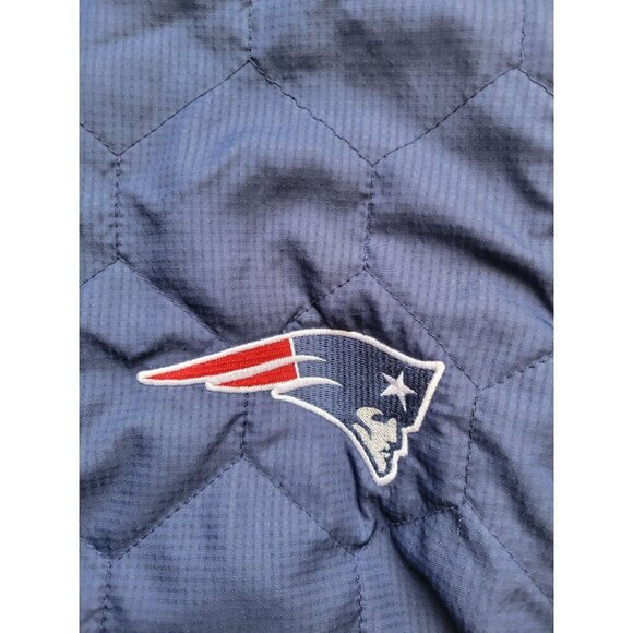 New England Patriots Long Sleeve Quilted Lightweight Hooded Jacket Size L NFL - Picture 3 of 13